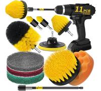 Holikme Lot de 11 brosses à récurer électriques pour surfaces de salle de bain, sol, baignoire, douche, joint, carrelage, coins, brosse de nettoyage