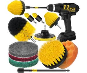 Holikme Lot de 11 brosses à récurer électriques pour surfaces de salle de bain, sol, baignoire, douche, joint, carrelage, coins, brosse de nettoyage
