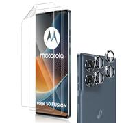 Holilo 【2+2 Pièces pour Motorola Edge 50 Fusion Protecteur d'écran Souple TPU + CaméRa ArrièRe Protecteur,9H Dureté aux Rayures RéSistant Verre Trempé Membrane, HD Protection DéCran CaméRa Film