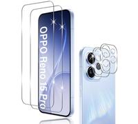 Holilo 2+2 Pièces pour OPPO Reno 15 Pro Verre Trempé + Caméra Arrière Protecteur, 9H Dureté aux Rayures RéSistant Verre Trempé Membrane, Protection Décran Caméra Film