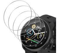 Holilo 4 Pièces Protection D'écran pour Suunto Race S,Protecteur D'écran Verre Trempé,9H Dureté Anti-Rayures 3D Couverture Complète HD sans Bulles Protection Écran- Transparent