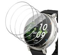 Holilo 4 Pièces Verre Trempé pour Amazfit Active 3 45mm Protection Écran, 9H Dureté Anti-Rayures Couverture Complète HD sans Bulles Protecteur d'écran en
