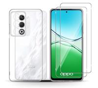 Holilo Coque + 2 Pièces Verre Trempé pour Oppo A5m/Oppo A5 5G/4G, TPU Case Soyeux Housse Protective 9H Dureté HD Protection DéCran Etui Anti-Rayure Gel Case Étui Silicone Cover