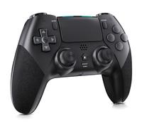 Holilo Manette Sans Fil pour PS-4, Manette Jeux Compatible avec P4/Pro/Slim, avec Dual Vibration, Capteur Gyroscopique à 6 Axes, Panneau Tactile Haute Précision-Noir