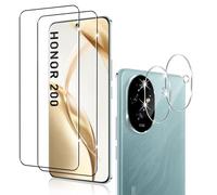 Holilo pour Honor 200 Verre Trempé + CaméRa ArrièRe Protecteur【2+2 Pièces】,9H Dureté aux Rayures RéSistant Verre Trempé Membrane, sans Bulles HD Protection DéCran CaméRa Film