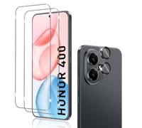 Holilo pour Honor 400 5G Verre Trempé + CaméRa ArrièRe Protecteur【2+1 Pièces】,9H Dureté aux Rayures RéSistant Verre Trempé Membrane, sans Bulles HD Protection DéCran CaméRa Film
