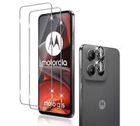 Holilo pour Motorola G15 5G Verre Trempé + CaméRa ArrièRe Protecteur【2+1 Pièces】,9H Dureté aux Rayures RéSistant Verre Trempé Membrane, sans Bulles HD Protection DéCran CaméRa Film