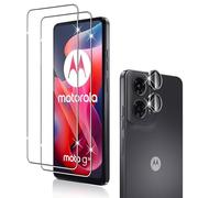 Holilo pour Motorola Moto G24/Moto G04S Verre Trempé + CaméRa ArrièRe Protecteur【2+1 Pièces】,9H Dureté aux Rayures RéSistant Verre Trempé Membrane, sans Bulles HD Protection DéCran CaméRa Film