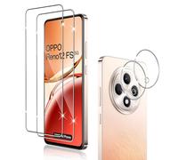 Holilo pour Oppo Reno 12 FS/Reno 12 F 5G/Reno 12 F 4G Verre Trempé + CaméRa ArrièRe Protecteur【2+2 Pièces】,9H Dureté aux Rayures RéSistant Verre Trempé Membrane, sans Bulles Protection DéCran Film