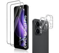 Holilo pour Oppo Reno 13 Pro 5G Verre Trempé + CaméRa ArrièRe Protecteur,【2+2 Pièces】 9H Dureté aux Rayures RéSistant Verre Trempé Membrane, sans Bulles HD Protection DéCran CaméRa Film