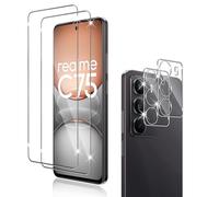 Holilo pour Realme C75 4G/realme 14x 5G Verre Trempé + CaméRa ArrièRe Protecteur,2+2 Pièces 9H Dureté aux Rayures RéSistant Verre Trempé Membrane, sans Bulles HD Protection DéCran CaméRa Film