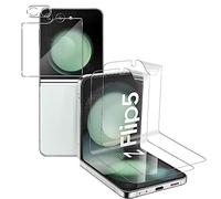 Holilo pour Samsung Galaxy Z Flip 5 5G Protecteur d'écran Souple TPU + CaméRa ArrièRe Protecteur【2+2 Pièces】,9H Dureté aux Rayures RéSistant Verre Trempé Membrane, HD Protection DéCran CaméRa Film