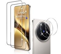 Holilo pour Vivo X200 Pro Verre Trempé + CaméRa ArrièRe Protecteur,2+2 Pièces 9H Dureté aux Rayures RéSistant Verre Trempé Membrane, Protection DéCran CaméRa Film