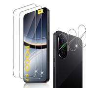 Holilo Pour Xiaomi POCO F7 5G Verre Trempé + CaméRa ArrièRe Protecteur【2+2 Pièces】,9H Dureté aux Rayures RéSistant Verre Trempé Membrane, Sans Bulles HD Protection DéCran CaméRa Film