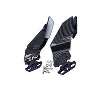 HOLIV Moto Aileron Latéral Réglable pour Moto avec Rétroviseur pour ZX6R ZX14R pour Ninja 400 650 Accessoires(Carbon Fibre printi)