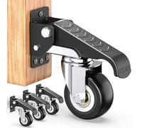 HOLKIE Lot de 4 Roulettes Escamotables pour Établi 400kg - Roulettes de Transport Rétractables en Polypropylène (PP) - Système de Levage pour Machine et Atelier