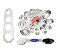 HolKitchen® Lot de 9 cuillères doseuses - Doseur à spaghetti - Cuillères doseuses magnétiques en acier inoxydable - Cuillères à mesurer - Cuillères à épices - Cuillères doseuses pour rations