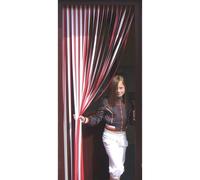Holland Plastics Original Brand Rideau de porte à lamelles avec paire de crochets autocollants pour portes uPVC Rouge et blanc 80 cm de large x 200 cm de hauteur