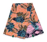 HollandaisWax Tissu de cire véritable africaine avec impression de cire dorée Batik doux Pagne Nigeria Ankara 1516