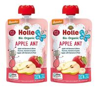 HOLLE Apple Ant Pouchy Pomme Banane Poire Purée 2x100 g