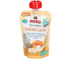 Holle Lama Banane bio Pomme Mangue et Abricot Purée 100 g