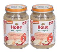 HOLLE Petit pot aux fruits bio Pomme & banane et épeautre 2x190 g
