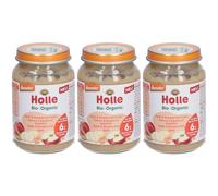 HOLLE Petit pot aux fruits bio Pomme & banane et épeautre 3x190 g