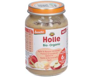 HOLLE Petit pot aux fruits bio Pomme & banane et épeautre Purée 190 g