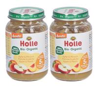 Holle Pomme et pêche bio Set(S) 2x190 g