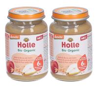 Holle Pomme & poire et avoine Purée 2x190 g
