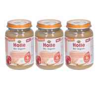 Holle Pomme & poire et avoine Purée 3x190 g