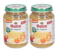 Holle Pommes et bananes bio à l'abricot Purée 2x190 g