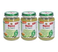 HOLLE Préparation aux légumes bio Pomme de terre, petit pois et courgette 3x190 g