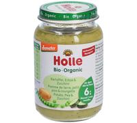 HOLLE Préparation aux légumes bio Pomme de terre, petit pois et courgette Purée 4x190 g