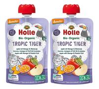HOLLE Tropic Tiger - Gourde pomme, mangue et fruit de la passion Solution(S) Buvable(S) 2x100 g