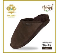 Hollert Femmes Mérinos Peau de Mouton Chaussons Braun Cuir Véritable