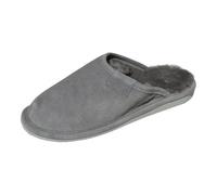 Hollert Femmes Mérinos Peau de Mouton Chaussons Gris Cuir Véritable