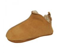 Hollert Hausschuhe Enfant en Merino Lammfell BALI Cognac Marron, Mokassin