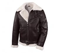 Hollert Homme Veste de Peau Mouton B16 Modèle 1 Espresso / Blanc D'Hiver