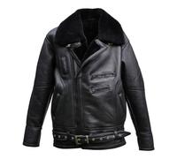 Hollert Homme Veste de Peau Mouton Vandamme Noir D'Hiver en Fourrure Véritable