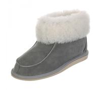 Hollert Hommes & Femmes Mouton Chaussons Zugspitze Gris Chaussures avec Laine