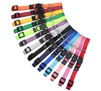 HOLLIHI Lot de 14 Expedition Chasse Réglable Collier pour Chiens et Chats avec Boucle Anti-étranglement,Colliers d’Identification en Nylon Souple pour Chatons Chiots Petits Animaux