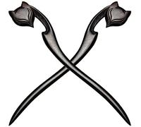 Hollihi Lot de 2 bâtonnets en bois d'ébène sculpté pour cheveux - 18 cm