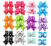 HOLLIHI Lot de 24 Nœuds de Ruban Gros Grain avec Élastiques en Caoutchouc Accessoires de Toilettage pour Chiens Chats à Poils Longs