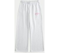 Hollister Hollister Light Grey Feel Good Wide Leg Logo Graphic Sweatpant Joggers