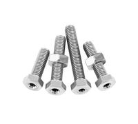 Hollow Hexagon Head Bolt Nut Set Full Thread External Hex Through Hole Screw Nuts Kits(M4x10x2mm-20p)