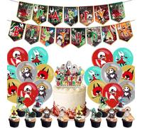 Hollow Knight Décorations d'anniversaire décoration de gâteau Silksong cupcakes Hollow Toppers bannières ballons Knight Décorations de fête pour les fans du jeu A12