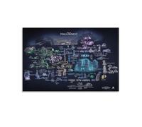Hollow Knight - Impression sur toile avec carte de jeu RPG - Décoration murale pour chambre à coucher, salle de bain - 30 x 45 cm