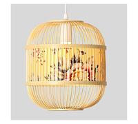 Hollow Lantern Pendant Creative Shade E27 Natural Weaving Chandelier Retro Rattan Woven Wicker Light for Hallway Dining Room Kitchen Lamp Lighting