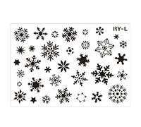 Hollow-out Snowflakes Stencil Christmas Painting Template for on Paper Canvas Wood Plastic DIY Scrapbooking Stencils for Crafts Card Making for on Wood Canvas Reusable Small for Ornaments
